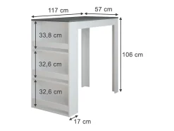 Bartisch branco/antracite 57x117x106 repose