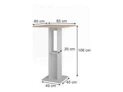 Bartisch branco/sonoma 65x65x106 repose