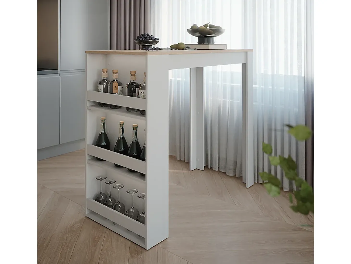 Bartisch branco/sonoma 57x117x106 repose