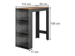 Bartisch carvalho antracite/goldkraft 45x110x106 repose