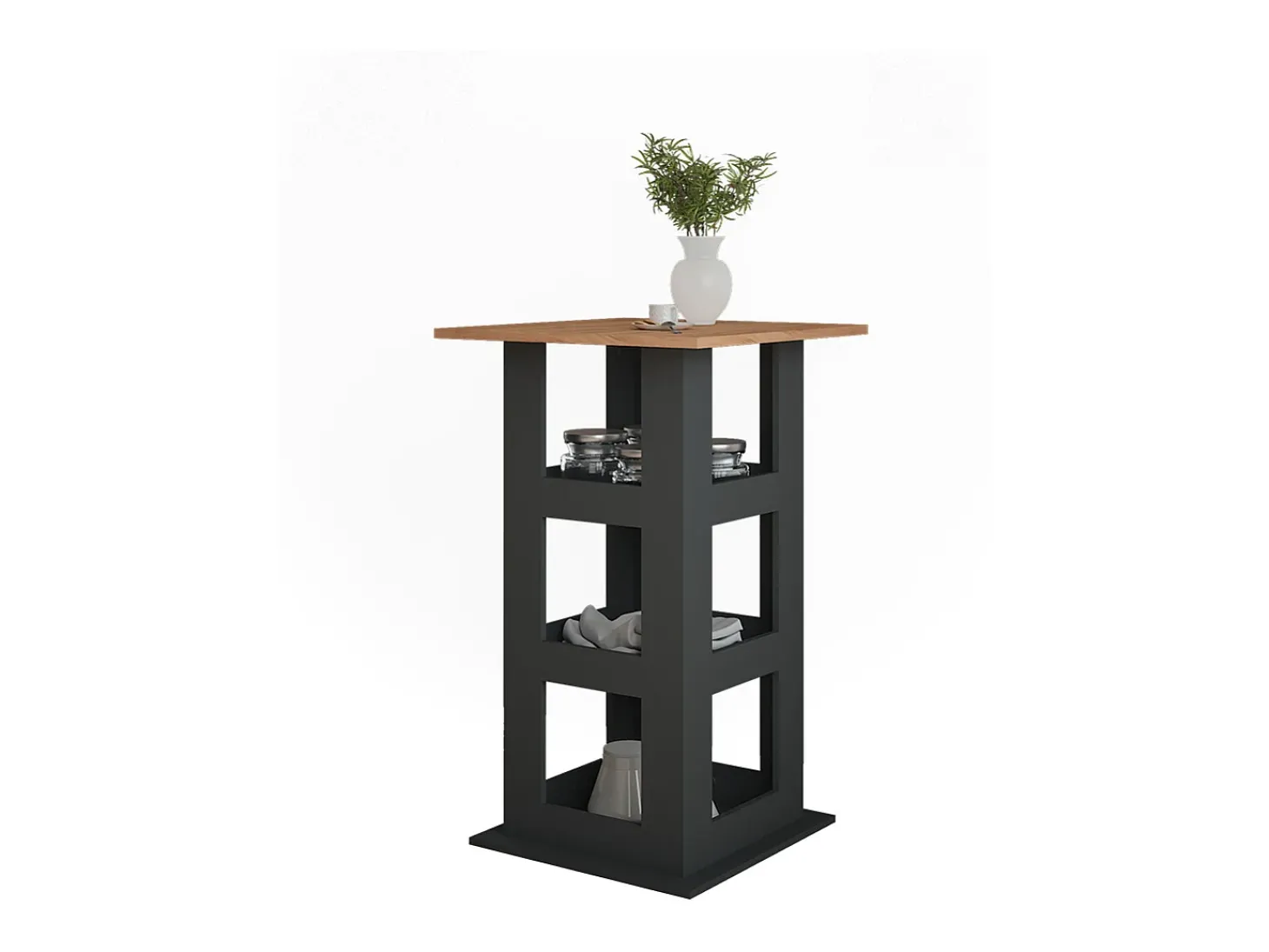 Bartisch carvalho goldkraft/antracite 65x65x106 repose