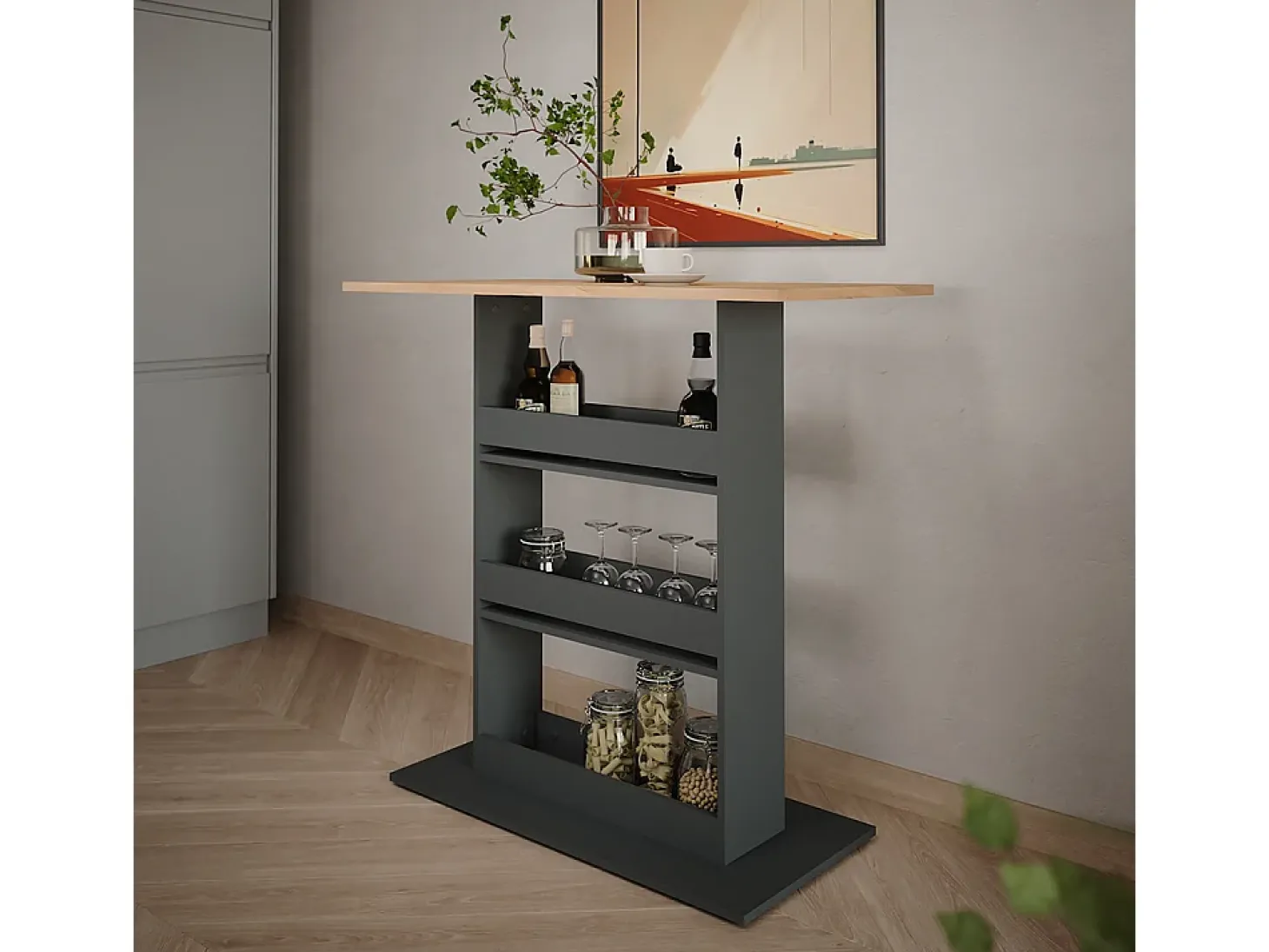 Bartisch carvalho goldkraft/antracite 110x55x106 repose