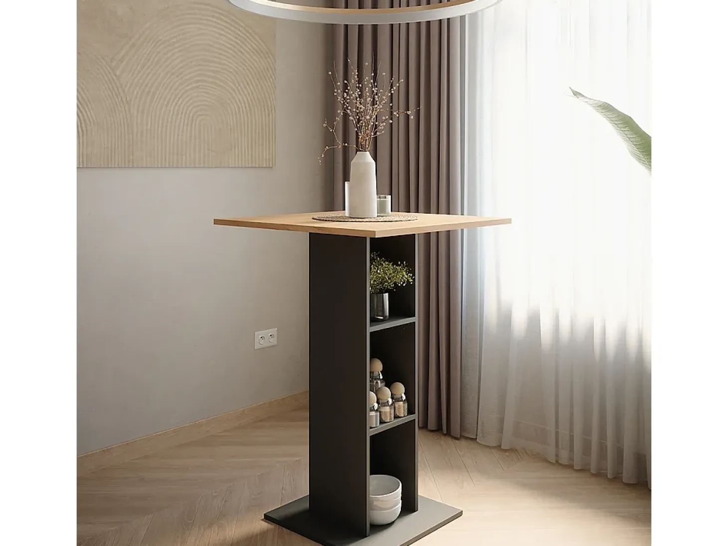 Bartisch carvalho goldkraft/antracite 75x75x106 repose