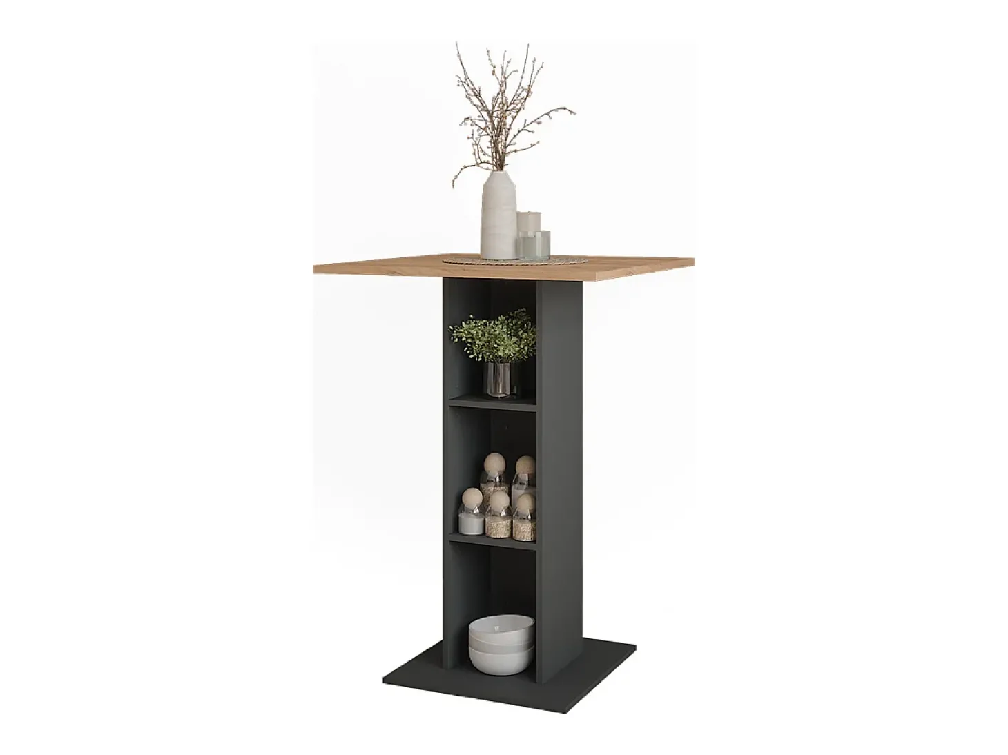 Bartisch carvalho goldkraft/antracite 75x75x106 repose