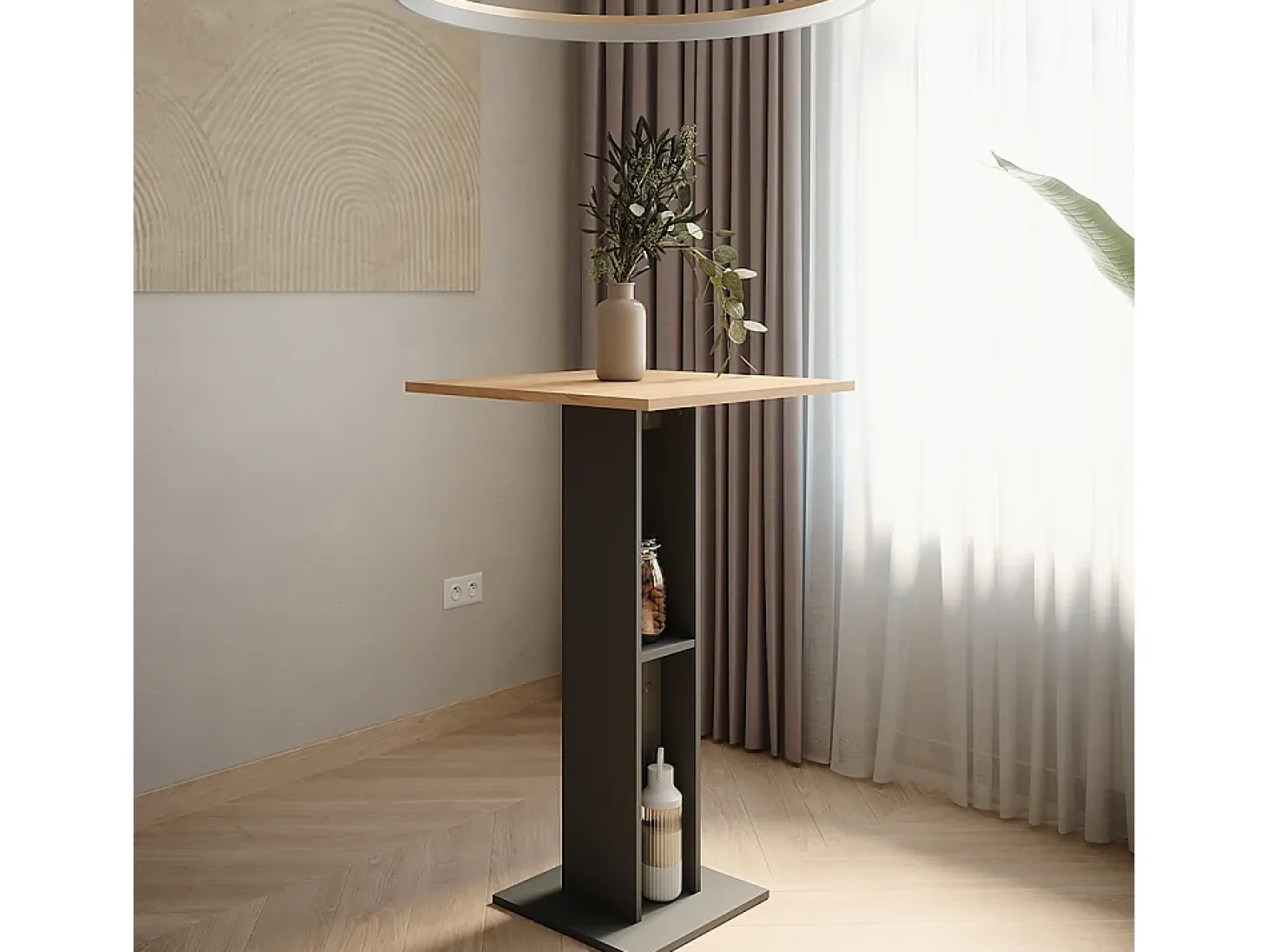 Bartisch carvalho goldkraft/antracite 65x65x106 repose