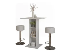 Bartisch-Set branco 75x75x106 repose