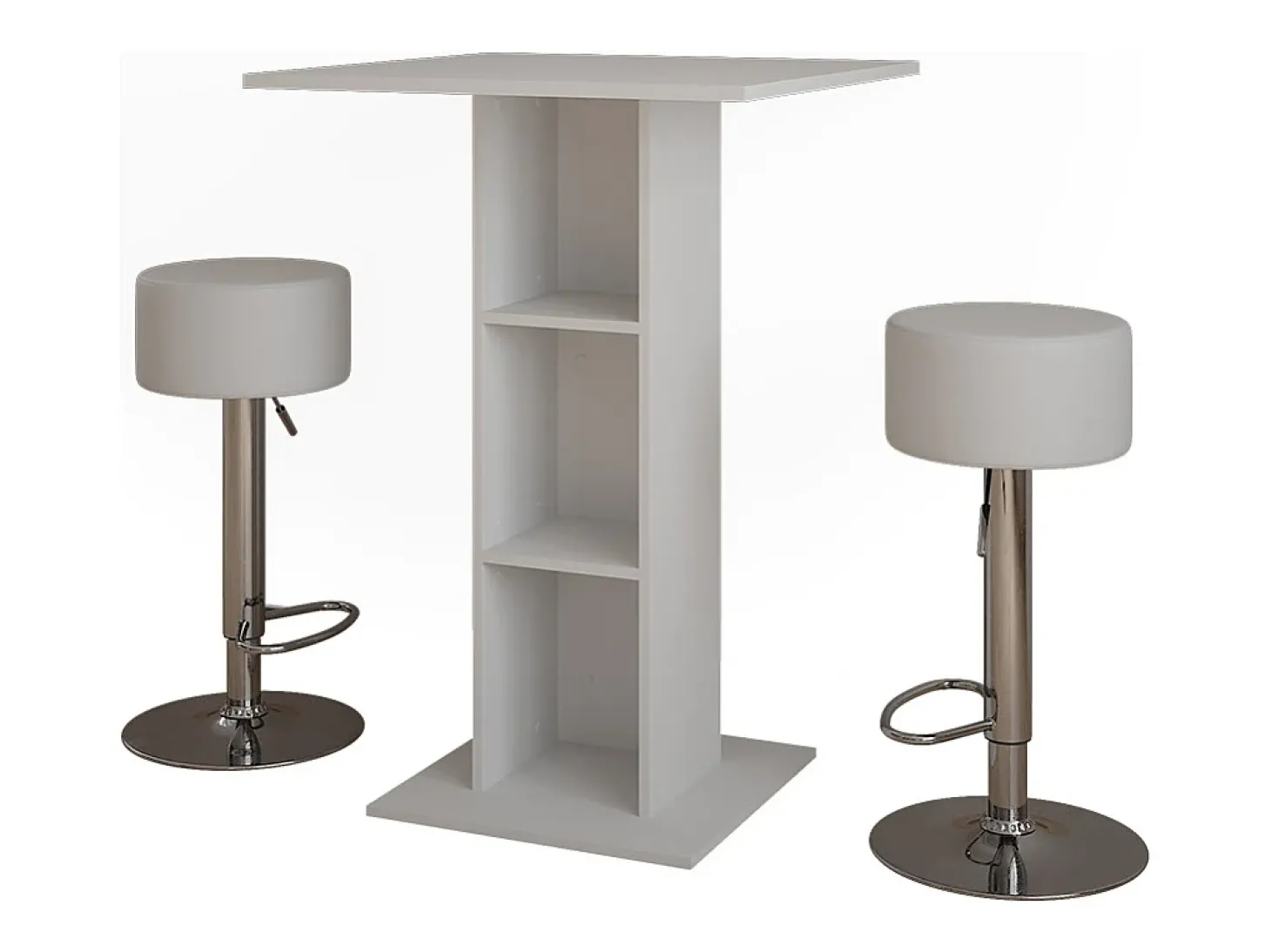Bartisch-Set branco 75x75x106 repose