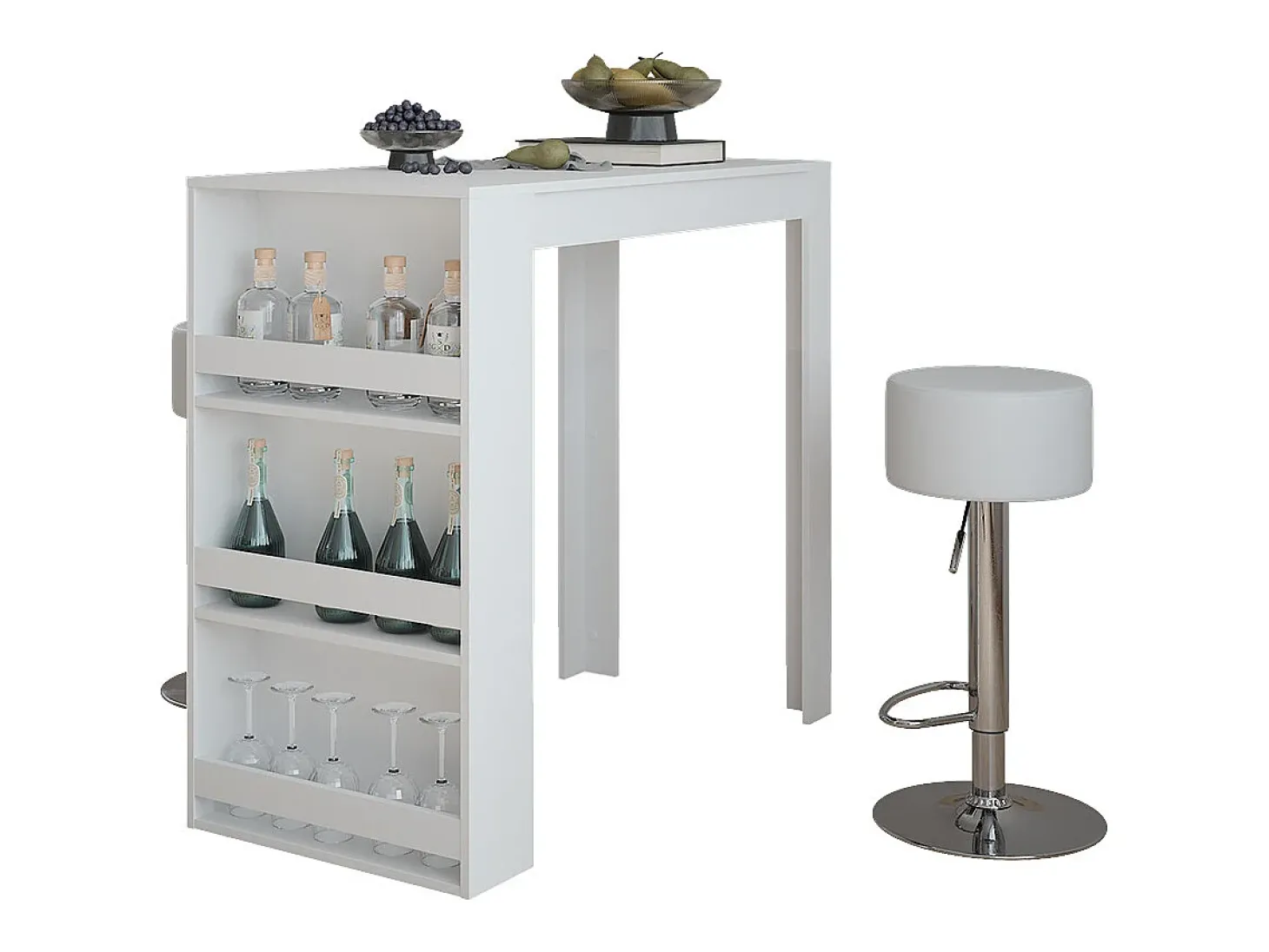 Bartisch-Set branco 57x117x106 repose