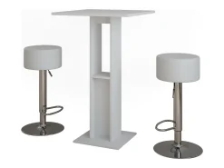 Bartisch-Set branco 65x65x106 repose