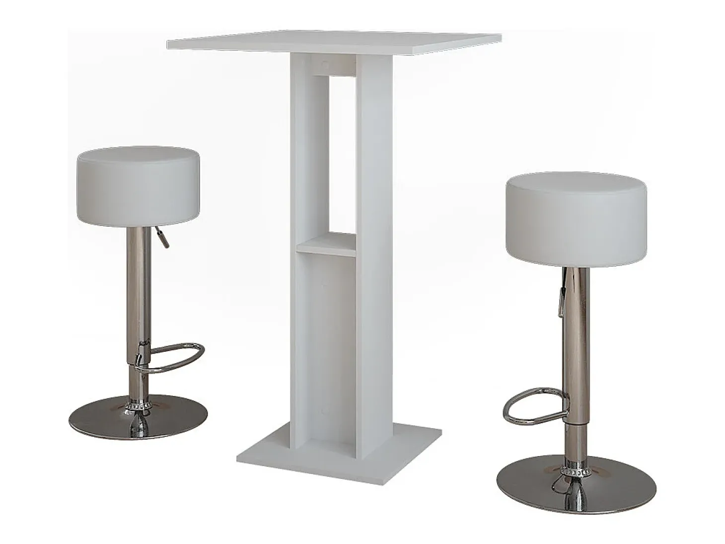 Bartisch-Set branco 65x65x106 repose