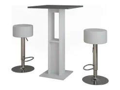 Bartisch-Set branco/antracite 65x65x106 repose
