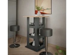 Bartisch-Set carvalho goldkraft/antracite 65x65x106 repose