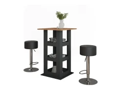 Bartisch-Set carvalho goldkraft/antracite 65x65x106 repose