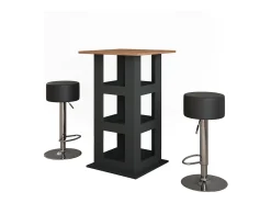 Bartisch-Set carvalho goldkraft/antracite 65x65x106 repose