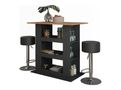 Bartisch-Set carvalho goldkraft/antracite 110x65x106 repose