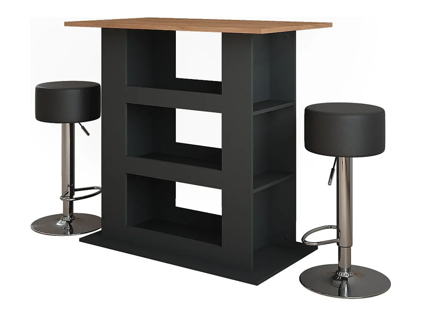 Bartisch-Set carvalho goldkraft/antracite 110x65x106 repose