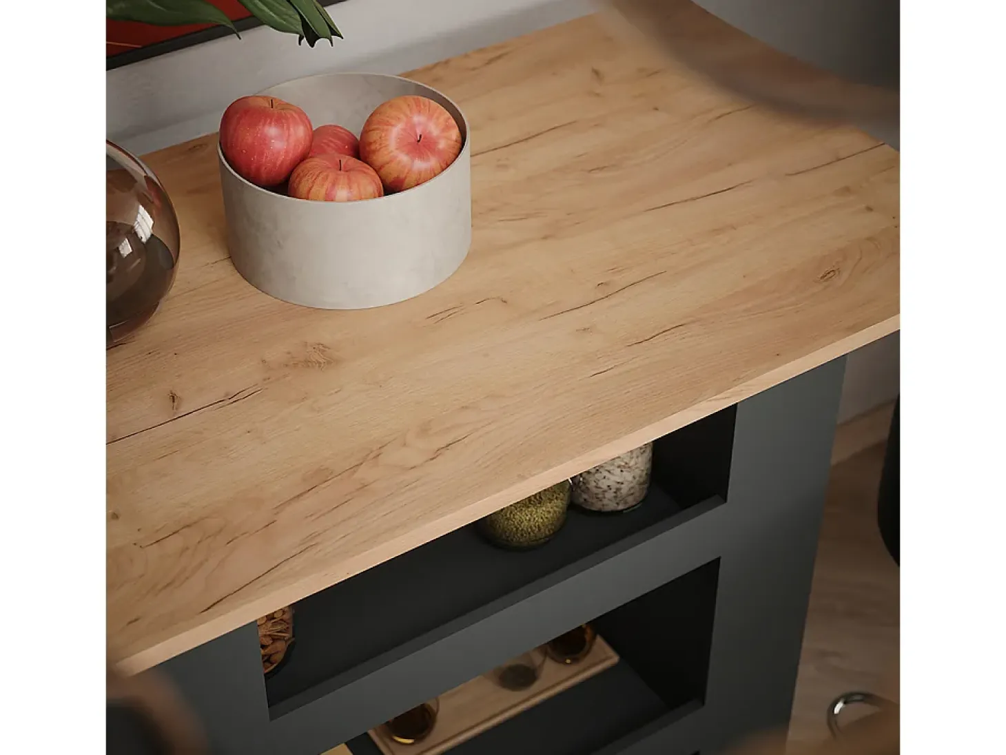 Bartisch-Set carvalho goldkraft/antracite 110x65x106 repose