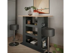 Bartisch-Set carvalho goldkraft/antracite 110x65x106 repose