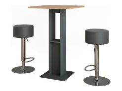 Bartisch-Set carvalho goldkraft/antracite 65x65x106 repose