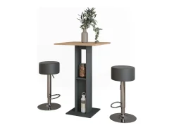 Bartisch-Set carvalho goldkraft/antracite 65x65x106 repose