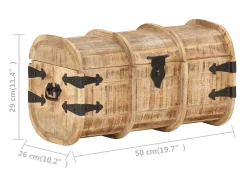 Baús de arrumação 2 pcs madeira de mangueira maciça
