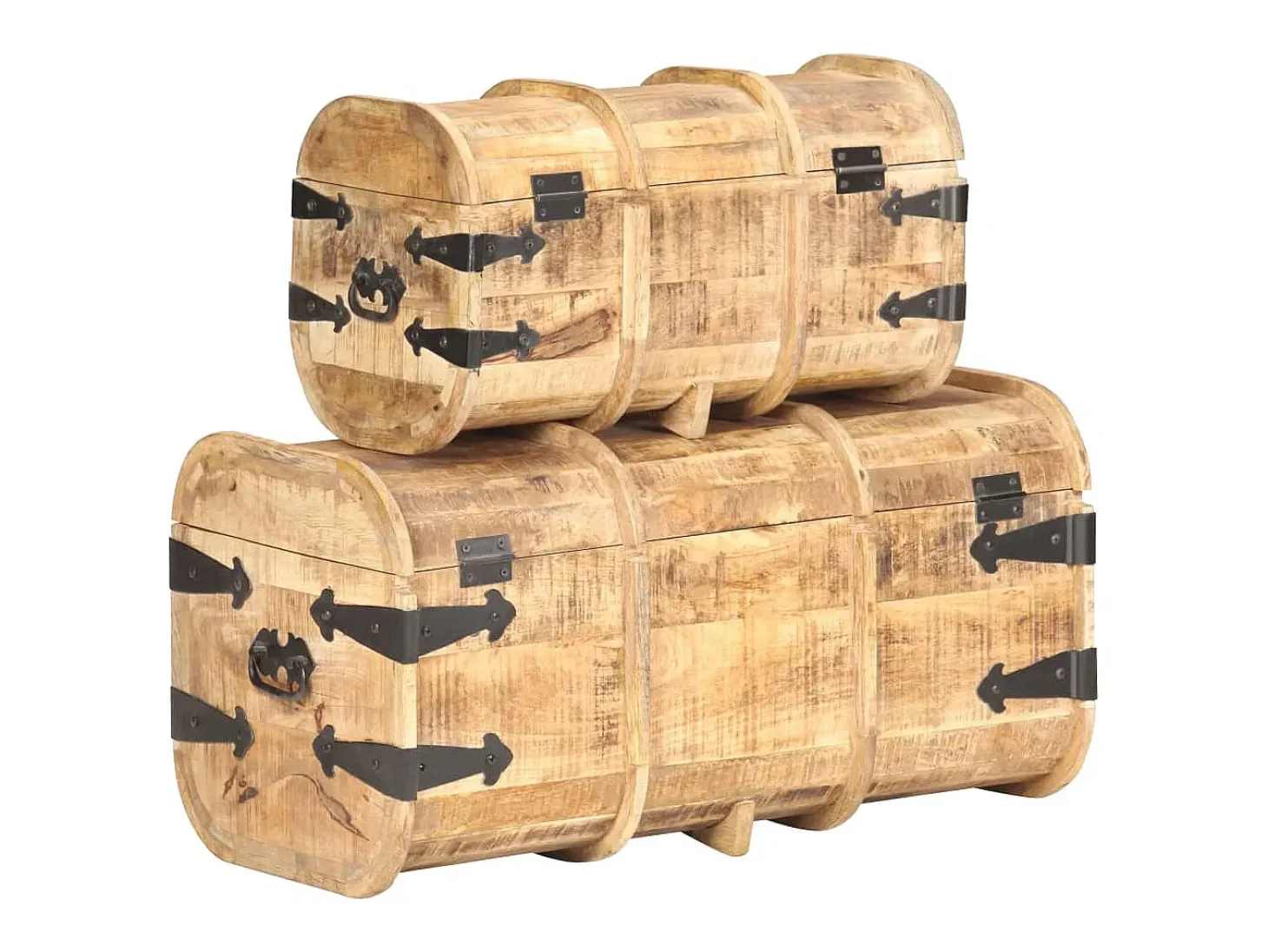 Baús de arrumação 2 pcs madeira de mangueira maciça PT414490