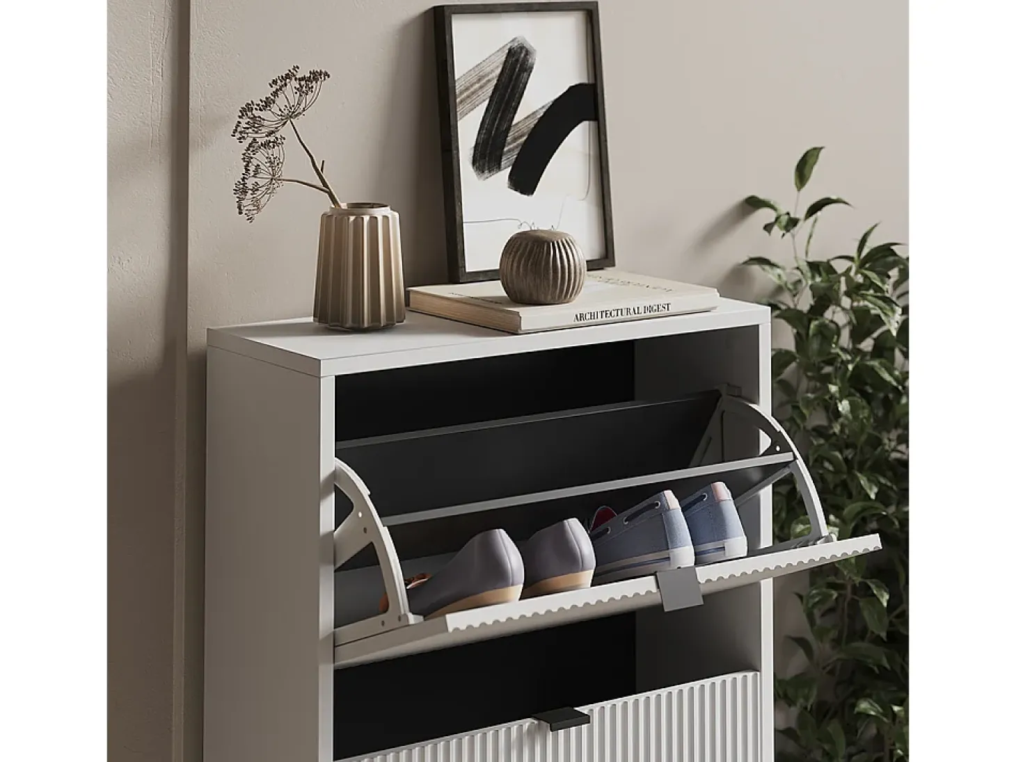 Basculante de sapatos branco 60x24x130 eliza