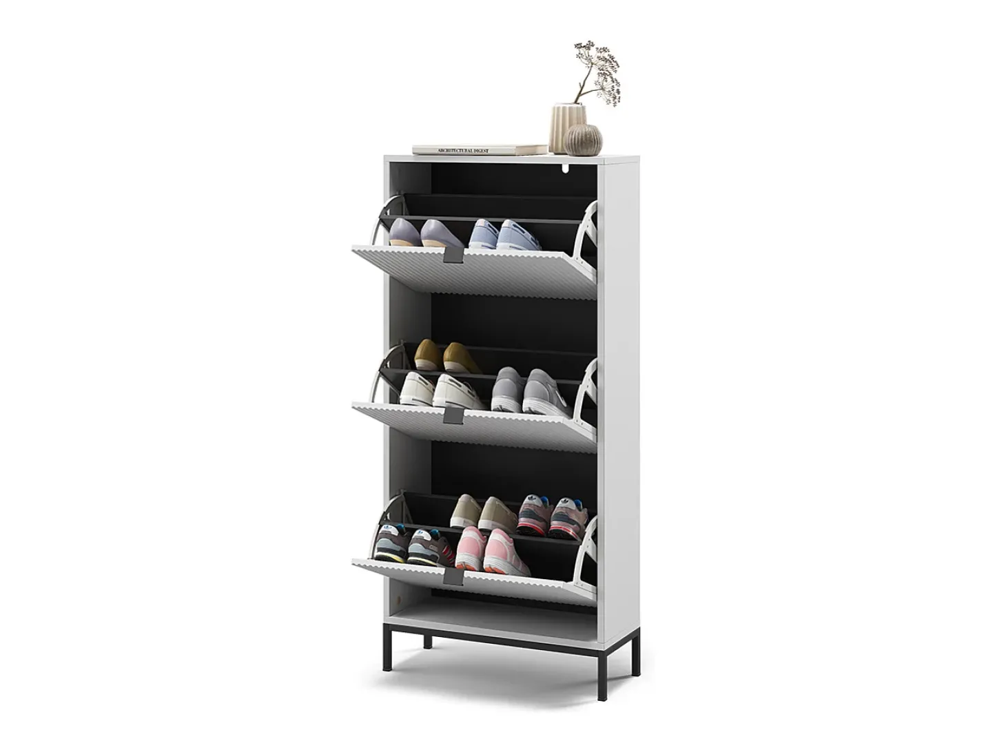 Basculante de sapatos branco 60x24x130 eliza