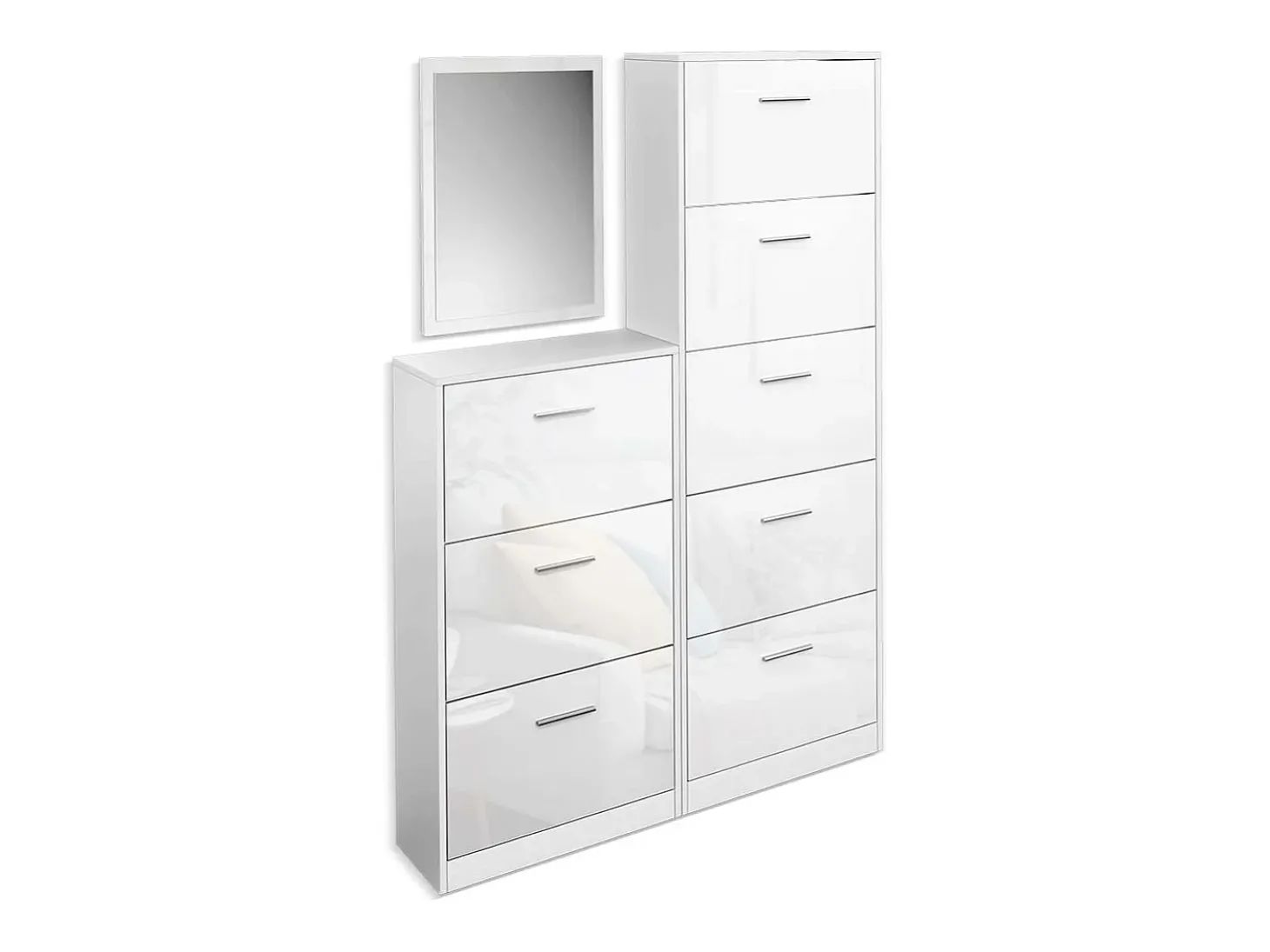 Basculante de sapatos branco alto brilho 59x22x105 gizmo