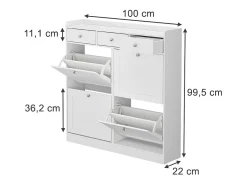 Basculante de sapatos branco 100x22x99.5 vitto