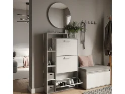 Basculante de sapatos branco/concreto 80x18.2x128.3 orlando