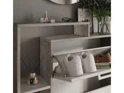 Basculante de sapatos branco/concreto 80x18.2x128.3 orlando