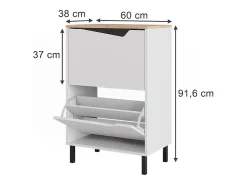 Basculante de sapatos branco/artesanal 60x38x91.6 marelle
