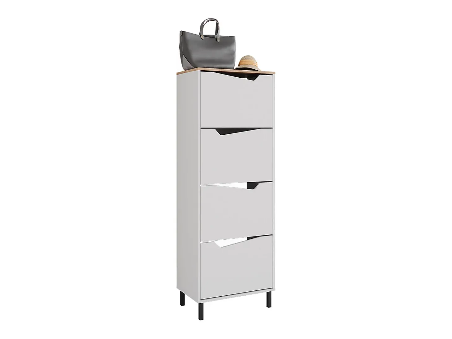 Basculante de sapatos branco/artesanal 60x38x167.4 marelle