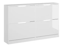 Basculante de sapatos branco/branco brilhante 116.6x22x72.5 luca