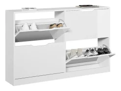 Basculante de sapatos branco/branco brilhante 116.6x22x72.5 luca