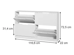 Basculante de sapatos branco 116.6x22x72.5 luca