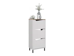 Basculante de sapatos branco/artesanal 60x38x129.5 marelle