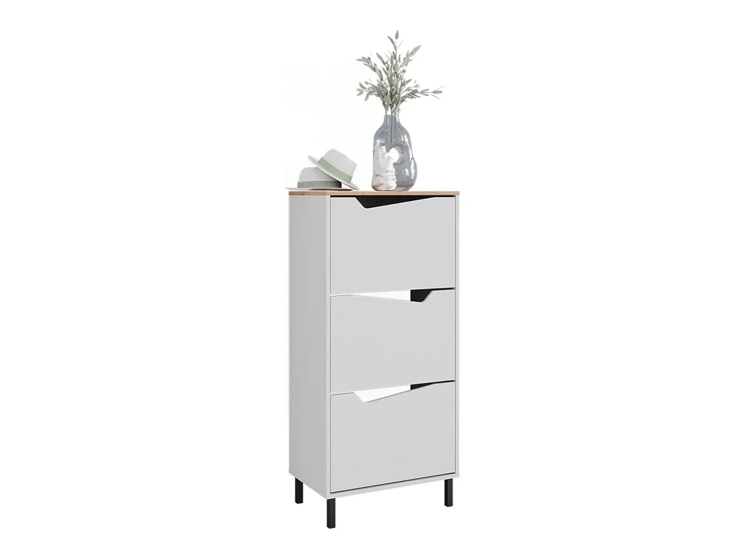 Basculante de sapatos branco/artesanal 60x38x129.5 marelle
