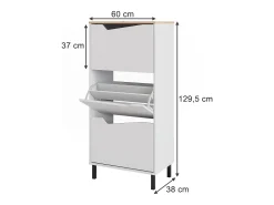 Basculante de sapatos branco/artesanal 60x38x129.5 marelle
