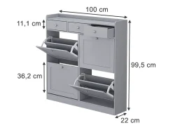 Basculante de sapatos cinza 100x22x99.5 vitto
