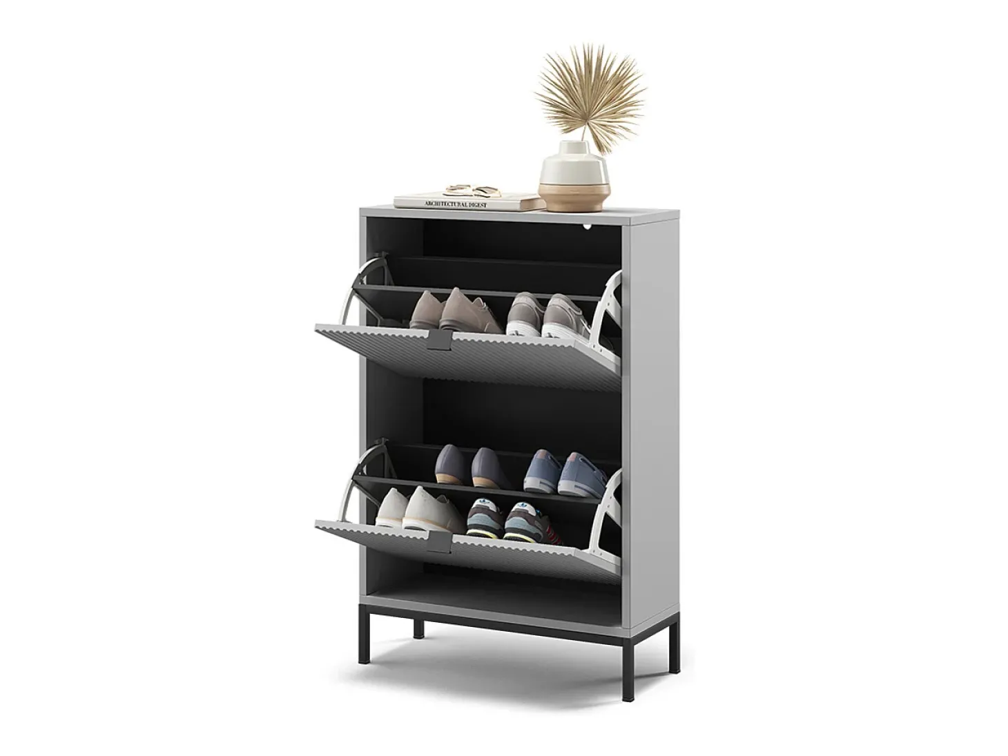 Basculante de sapatos cinza 60x24x92 eliza