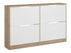 Basculante de sapatos sonoma/branco 116.6x22x72.5 luca