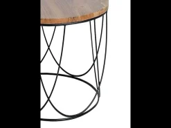 Base da mesa em manguier e detalhes em metal.