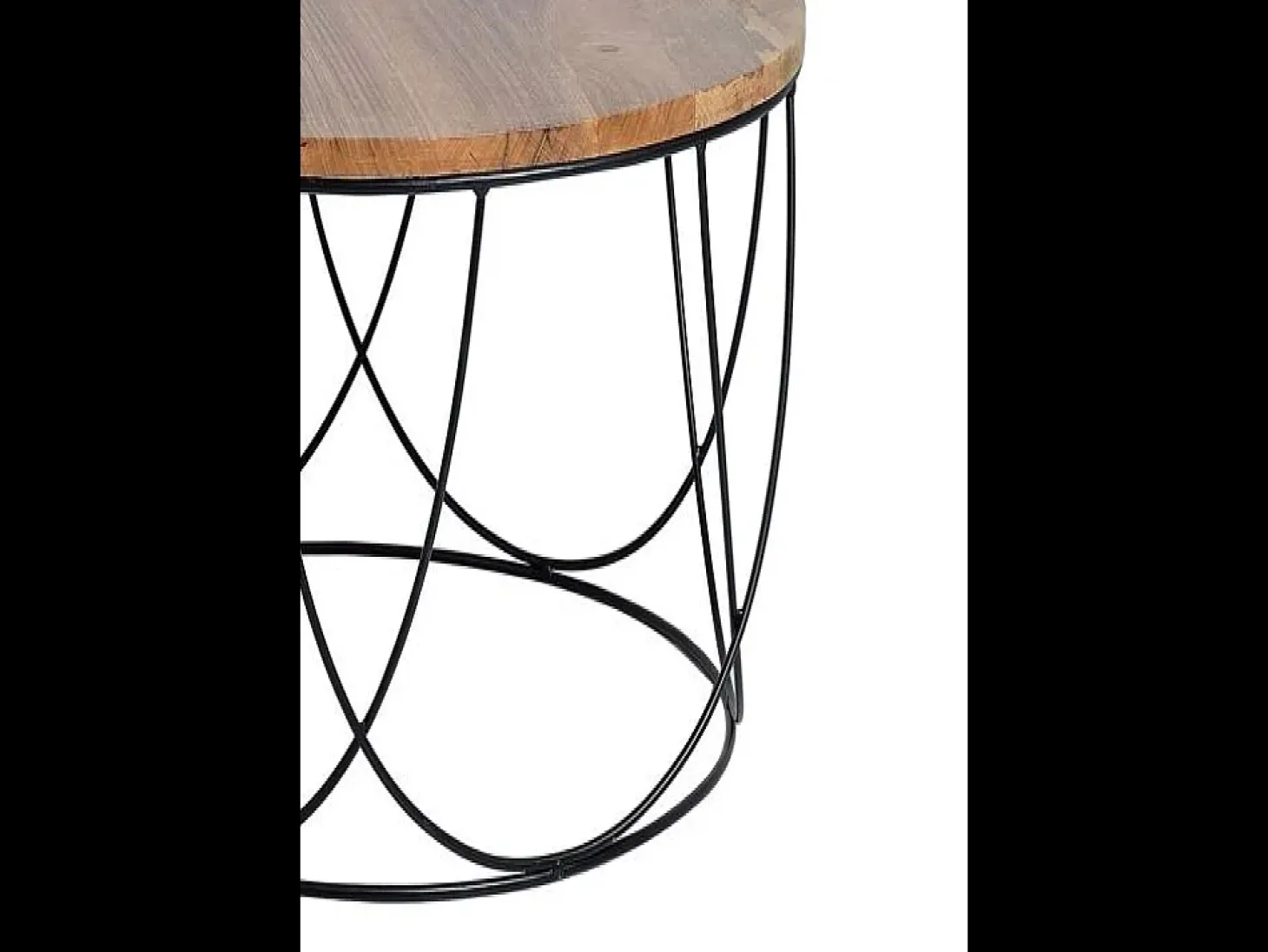Base da mesa em manguier e detalhes em metal.