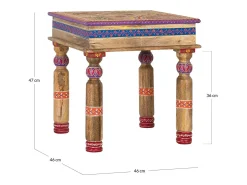 Base da mesa em manguier com detalhes minuciosos no principal