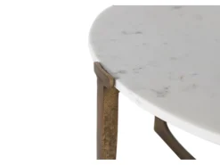 Base de mesa com estrutura metálica e tampo de mármore