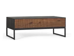 Base de mesa madeira palissandre e manguier com metal