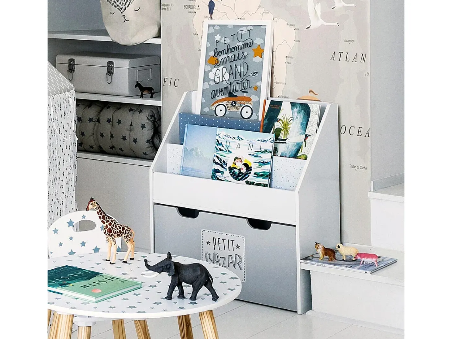 Bazar biblioteca 62,5x70x30cm