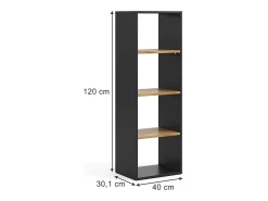 Bücherregal carvalho antracite/goldkraft 40x30x120 tomy
